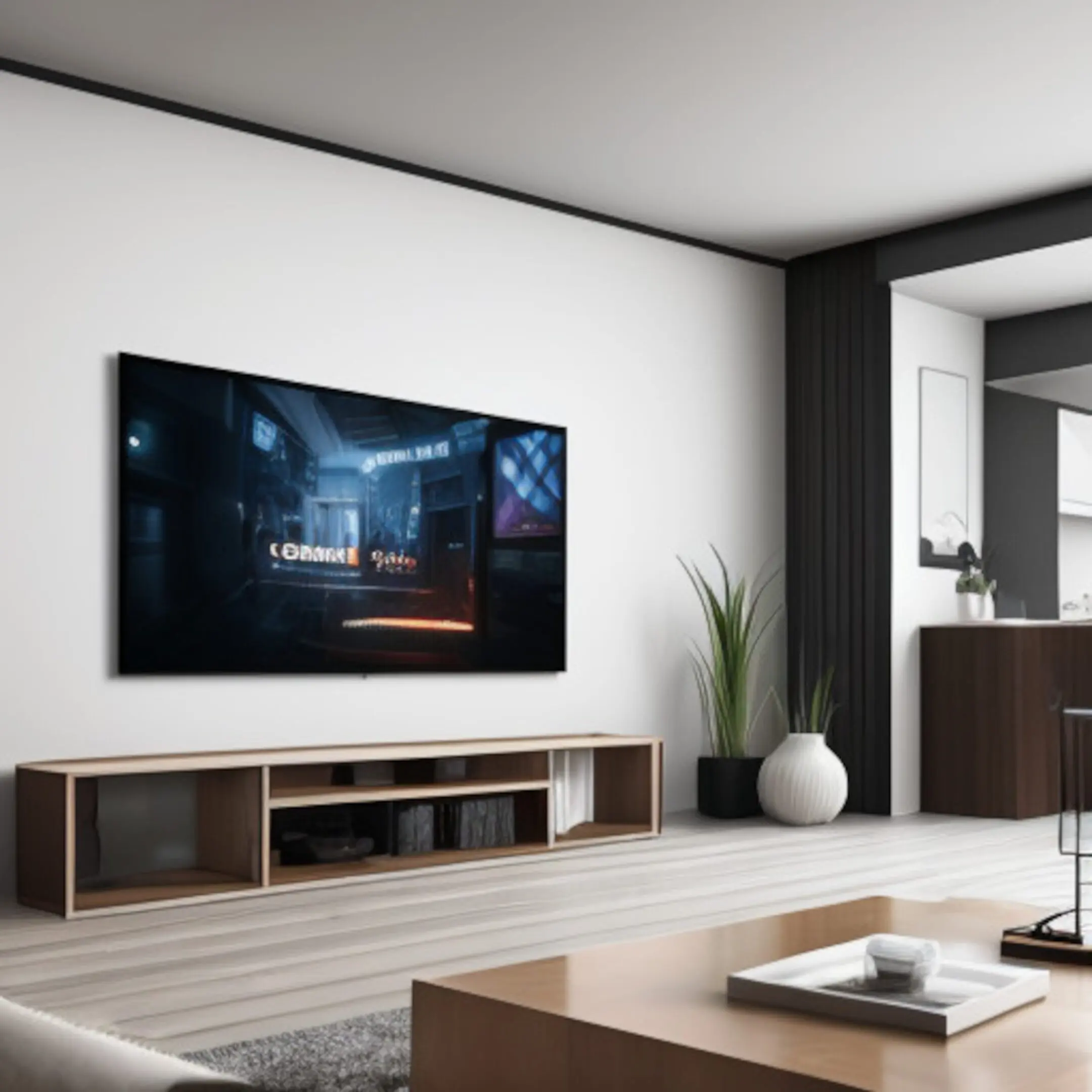 flat-screen-tv-is-mounted-wall-living-room